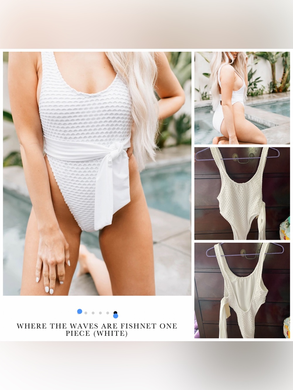 White Fishnet One Piece Swimsuit